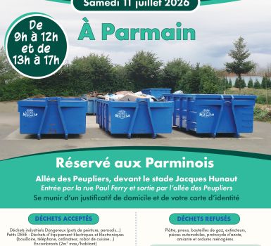 Affiche déchetterie mobile Parmain 11 juillet 2026