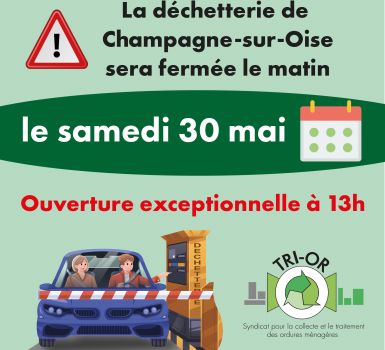 fermeture déchetterie Champagne matin 30 mai 2026