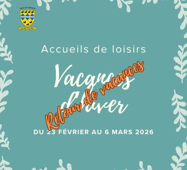 Accueils de loisirs, retour vacances d'hiver 26.