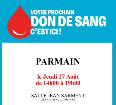Don du sang 27 août 2026