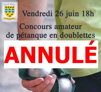 affiche concours de pétanque 2026 annulé