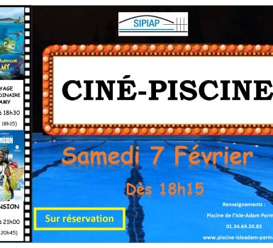 Affiche soirée piscine Ciné Février 2026