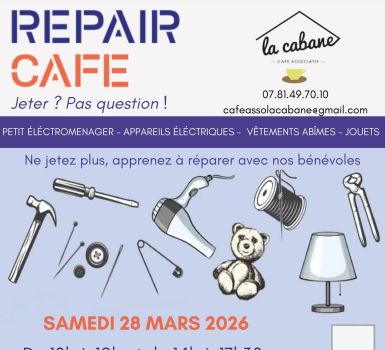 Repair Café 28 mars 2026