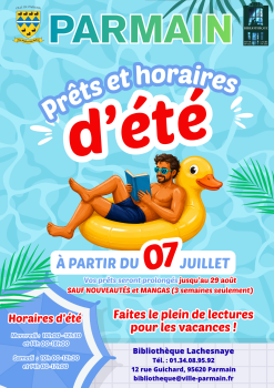 Bibliothèque Horaire d’été et prêts 2026