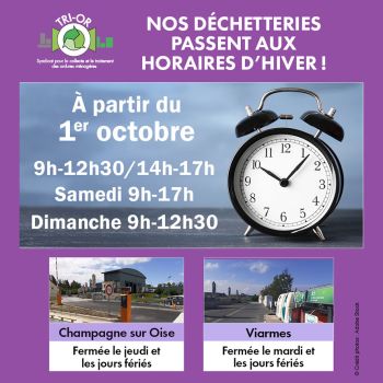 Changement d'horaire déchetteries