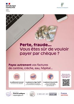 Trésor public - suppression des paiements par chèque - octobre 2026