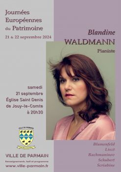 Affiche récital piano 21 septembre 2024 - Blandine Waldmann