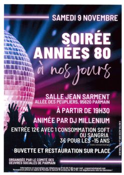 AFFICHE COS - SOIREE ANNEES 80 - SAMEDI 9 NOVEMBRE 2024