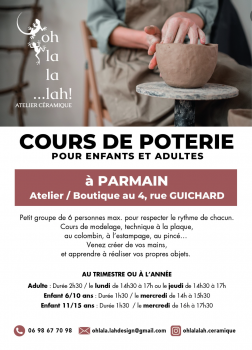 Atelier poterie FLYER 2024