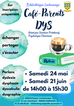bibliothèque café parents DYS - 24 mai et 21 juin