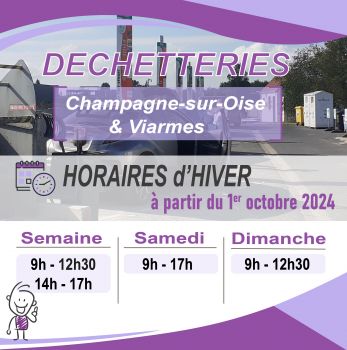 Changement horaires dechetteries tri or hiver 2024-2025