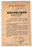 Dépêche télégraphique de la défense nationale du 12 septembre 1870