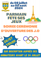 Soirée cérémonie d'ouverture des Jeux Olympiques le 26 juillet 2024 19h