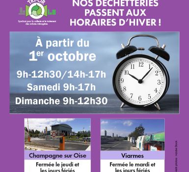 Changement d'horaire déchetteries